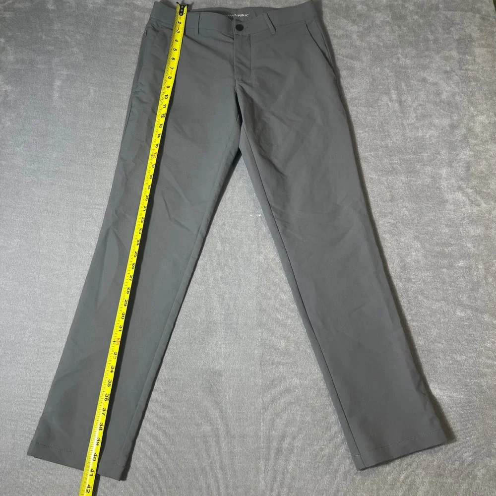 Banana Republic Mens Core Temp Slim Fit Pants Gray 30x32 Performance Trousers
